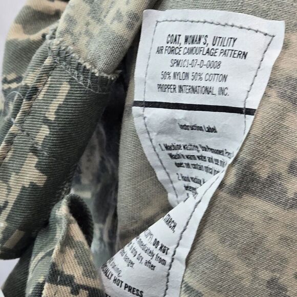 Air Force Camo Jacket Womens 10 Long Med ABU Tiger Stripe Military Digital Top - Picture 12 of 14